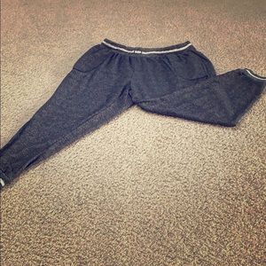 White and gray sweatpants